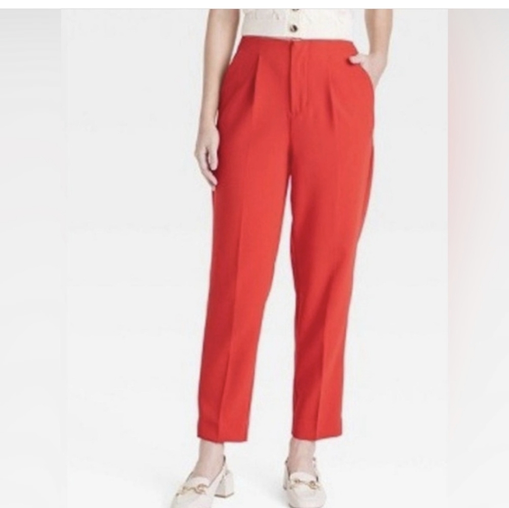NWT A New Day Tapered Highest-Rise Slim Hip & Thigh Red Ankle Pants
